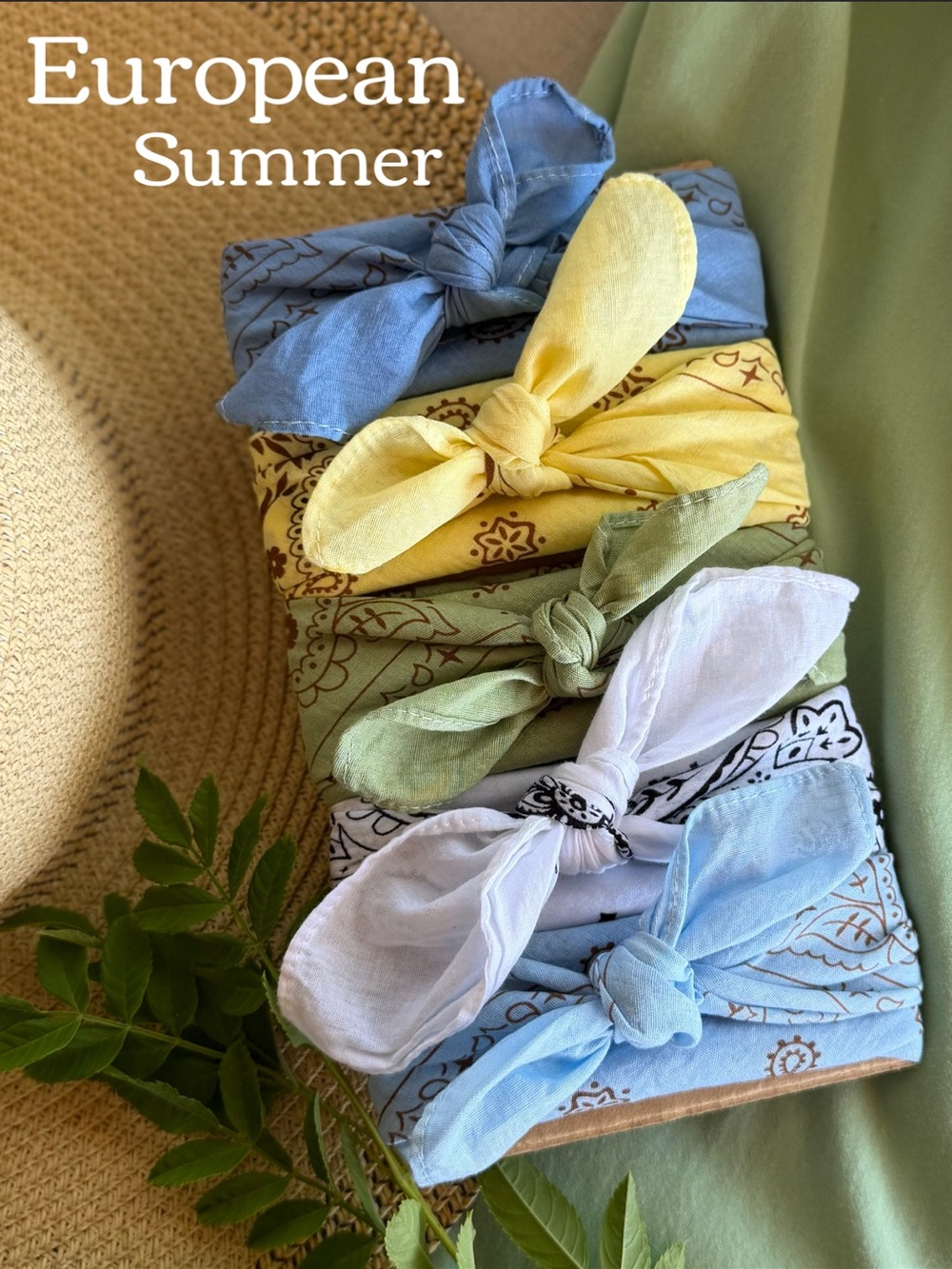 Bandana Bandanas Set of 5⭐️NWT “European Summer” Premium Cotton Paisley